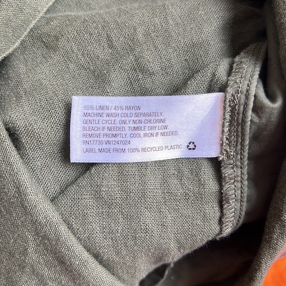 Ava & Viv Olive Linen Romper Jumpsuit size X - Picture 6 of 6